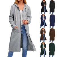 Cotton long style Women Coat & loose & with pocket patchwork Solid PC