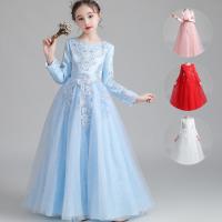 Polyester Princess Girl One-piece Dress fleece  PC
