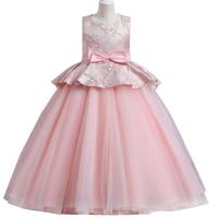 Polyester Princess Girl One-piece Dress with bowknot PC