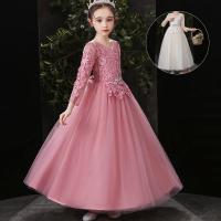 Polyester Princess Girl One-piece Dress & with rhinestone PC