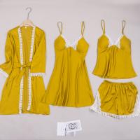 Polyester Vrouwen Pyjama Set Jurk & Broek & camis & Boven Solide meer kleuren naar keuze Instellen