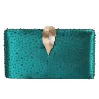 Polyester Clutch Bag with chain green PC