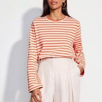 Coton T-shirt femme à manches longues Tricoté Rayé plus de couleurs pour le choix pièce