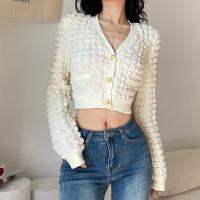 Polyester Slim Women Cardigan patchwork Solid Apricot PC