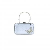 Plastic Clutch Bag waterproof & transparent & with rhinestone Solid PC
