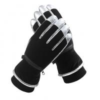 Plush & Polyester windproof Skiing Gloves hardwearing & fleece & anti-skidding & thermal patchwork : Pair