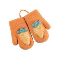 Polyester Mitten Children Halter Gloves thicken & thermal embroider carrot pattern : Pair