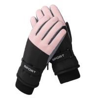 Polyester windproof & Waterproof Skiing Gloves can touch screen & anti-skidding & thermal patchwork : Pair