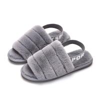 Plush Fluffy slippers & anti-skidding PVC plain dyed Solid Lot