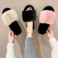 Plush Fluffy slippers & anti-skidding Thermo Plastic Rubber plain dyed Solid Lot