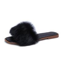 Plush Fluffy slippers & anti-skidding Synthetic Leather & Rubber plain dyed Solid :41 Lot