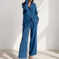 Cotton Women Pajama Set & two piece Pants & top Solid Set