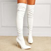 Microfiber PU Synthetic Leather Stiletto Knee High Boots pointed toe Pair
