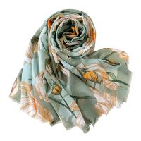 Cotton Tassels Women Scarf thermal printed floral PC