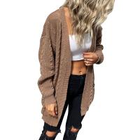 Polyester Women Long Cardigan & loose patchwork Solid PC