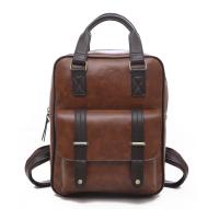 PU Leather Backpack soft surface Solid PC