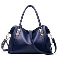 PU Leather Handbag large capacity & soft surface & attached with hanging strap Solid PC