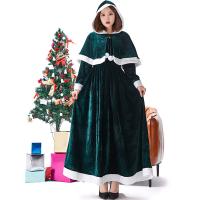 Polyester One-piece Dress christmas design & two piece & loose Solid Set