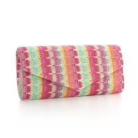 PE polyethylene & PP Straw Clutch Bag with chain & soft surface multi-colored PC