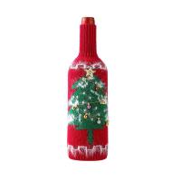 Knitted Wine Bottle Cover christmas design red PC