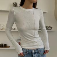Polyester T-shirt femme à manches longues Patchwork Solide plus de couleurs pour le choix pièce