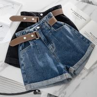 Cotton Shorts slimming & with belt patchwork Solid PC