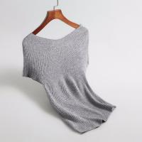 Acrylic Women Short Sleeve T-Shirts flexible plain dyed Solid PC
