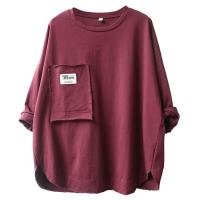 Polyester Frauen Langarm T-shirt, schlicht gefärbt, Solide, mehr Farben zur Auswahl,  Stück
