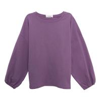Polyester Women Long Sleeve T-shirt & loose plain dyed Solid PC