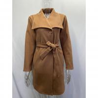 Polyester Women Overcoat mid-long style & with belt Solid PC