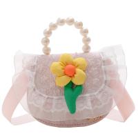 Oxford Handbag soft surface & attached with hanging strap Plastic Pearl & Polyester Solid PC