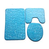 Polyester Absorbent Nightstool Cover and Mat three piece & anti-skidding Set