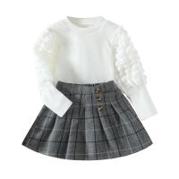 Cotton Slim Girl Clothes Set & two piece skirt & top patchwork Set