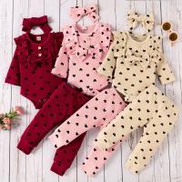 Cotton Slim Girl Clothes Set & two piece Crawling Baby Suit & Pants printed Set