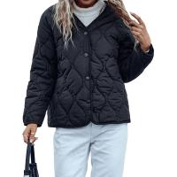 Polyester Women Parkas & loose & thermal & with pocket Solid black PC