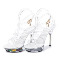 Synthetic Leather Stiletto High-Heeled Shoes white Pair