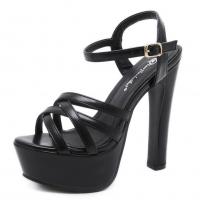 Synthetic Leather buckle & Stiletto High-Heeled Shoes Pair