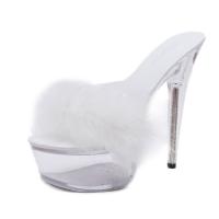 PVC Stiletto High-Heeled Shoes Solid Pair