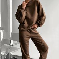 Polyester Ensemble occasionnel de femmes Pantalon long & Sweatshirt Patchwork Solide plus de couleurs pour le choix Ensemble