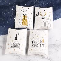 Papier Weihnachten Süßigkeiten Box, unterschiedliches Muster zur Auswahl, Weiß, 20Pcs/Viel,  Viel
