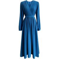Polyester Waist-controlled One-piece Dress plain dyed Solid PC