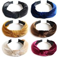 Polyester Gold silk Hair Band for women plain dyed Solid PC