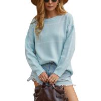 Acrylic Women Sweater & loose knitted green PC