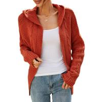 Acrylic Slim Sweater Coat knitted Solid PC