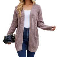Polyester Slim Sweater Coat knitted Solid PC