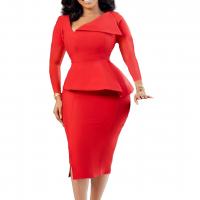 Polyester Plus Size One-piece Dress Solid PC