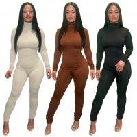 Polyester Slim Long Jumpsuit Solid PC