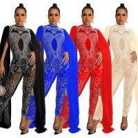 Polyester Long Jumpsuit see through look & flexible Gauze iron-on PC