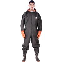 PVC & Knitted Wader Pants thicken & waterproof plain dyed Solid PC