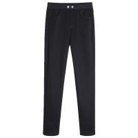 Spandex & Cotton Women Leggings & thick fleece & thermal plain dyed Solid black PC